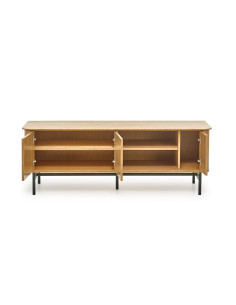 SMART Stolik RTV Dąb Naturalny/Czarny 167x59cm - Design i Funkcjonalność 2