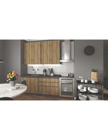 IDEA Zestaw Kuchenny Dąb Craft/Antracyt 180cm - Elegancja i Funkcjonalność