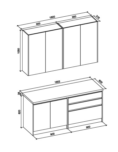 IDEA Zestaw Kuchenny Dąb Craft/Antracyt 180cm - Elegancja i Funkcjonalność