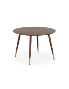 DOMENICO Stół Okrągły Orzech fi110cm, Nogi Orzech/Złoty - Klasyka i Styl