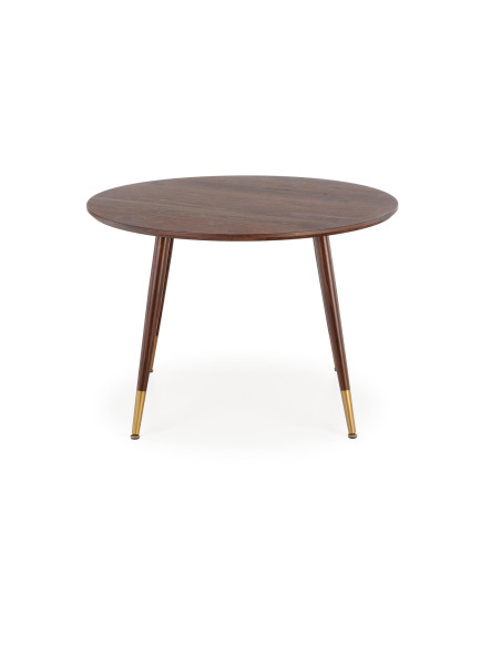 DOMENICO Stół Okrągły Orzech fi110cm, Nogi Orzech/Złoty - Klasyka i Styl