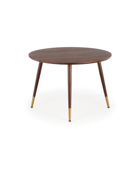 DOMENICO Stół Okrągły Orzech fi110cm, Nogi Orzech/Złoty - Klasyka i Styl