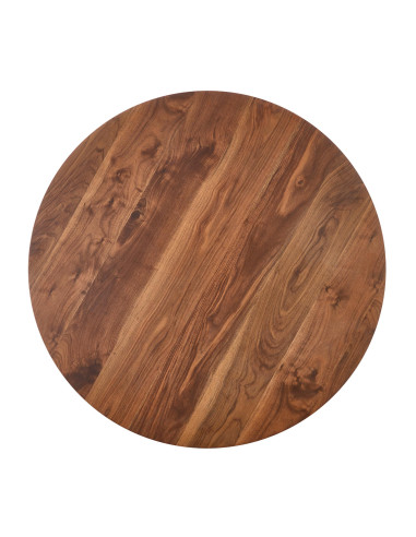 DOMENICO Stół Okrągły Orzech fi110cm, Nogi Orzech/Złoty - Klasyka i Styl