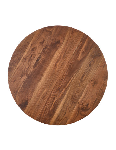 DOMENICO Stół Okrągły Orzech fi110cm, Nogi Orzech/Złoty - Klasyka i Styl