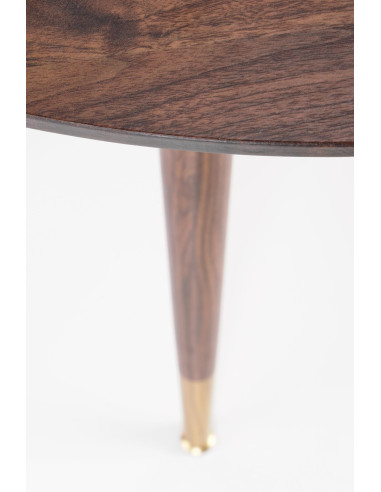 DOMENICO Stół Okrągły Orzech fi110cm, Nogi Orzech/Złoty - Klasyka i Styl