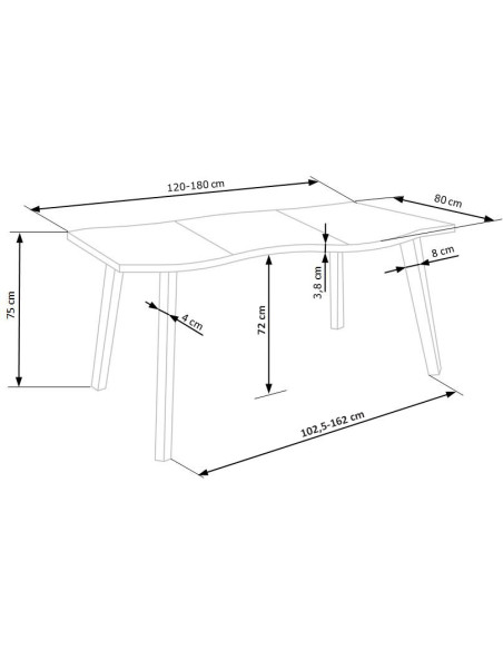 DICKSON Stół Rozkładany 120-180cm Dąb Naturalny - Elegancja i Praktyczność