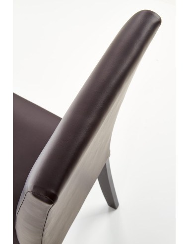 NIKKO Krzesło Eleganckie Eco Skóra Wenge / Ciemny Brąz - Klasyczna Elegancja