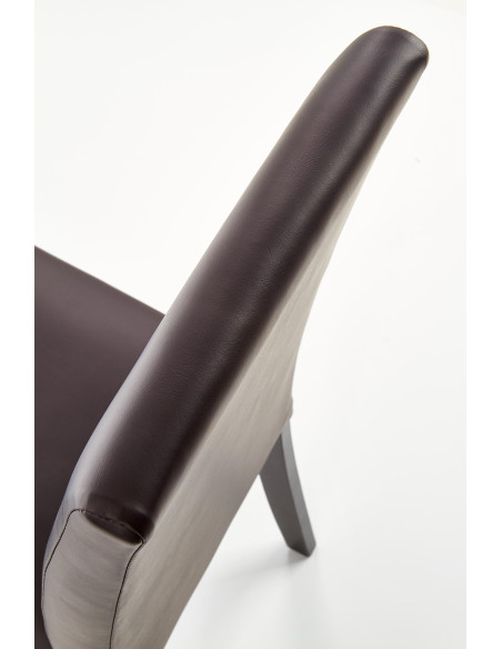 NIKKO Krzesło Eleganckie Eco Skóra Wenge / Ciemny Brąz - Klasyczna Elegancja