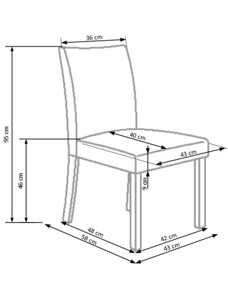 NIKKO Krzesło Eleganckie Eco Skóra Wenge / Ciemny Brąz - Klasyczna Elegancja
