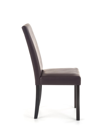 NIKKO Krzesło Eleganckie Eco Skóra Wenge / Ciemny Brąz - Klasyczna Elegancja