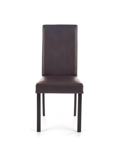 NIKKO Krzesło Eleganckie Eco Skóra Wenge / Ciemny Brąz - Klasyczna Elegancja