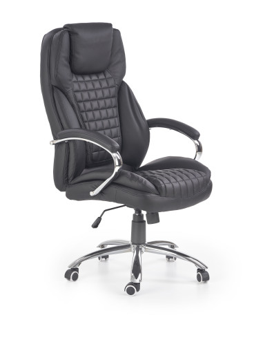 KING Fotel Biurowy Czarny - Chromowane Detale i Wyjątkowy Komfort