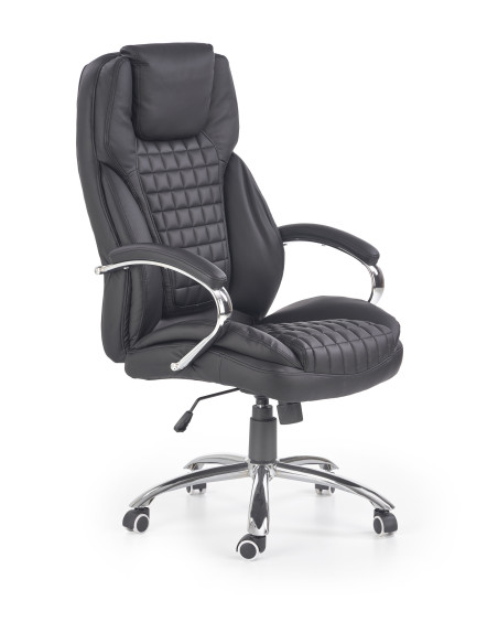 KING Fotel Biurowy Czarny - Chromowane Detale i Wyjątkowy Komfort
