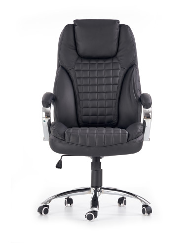 KING Fotel Biurowy Czarny - Chromowane Detale i Wyjątkowy Komfort