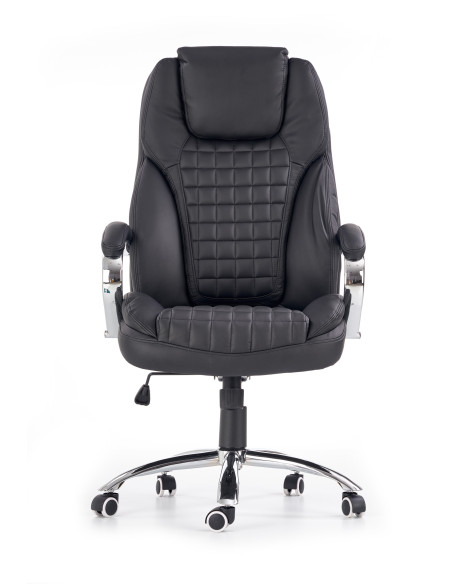 KING Fotel Biurowy Czarny - Chromowane Detale i Wyjątkowy Komfort