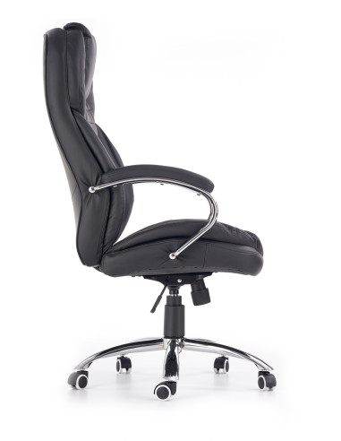 KING Fotel Biurowy Czarny - Chromowane Detale i Wyjątkowy Komfort