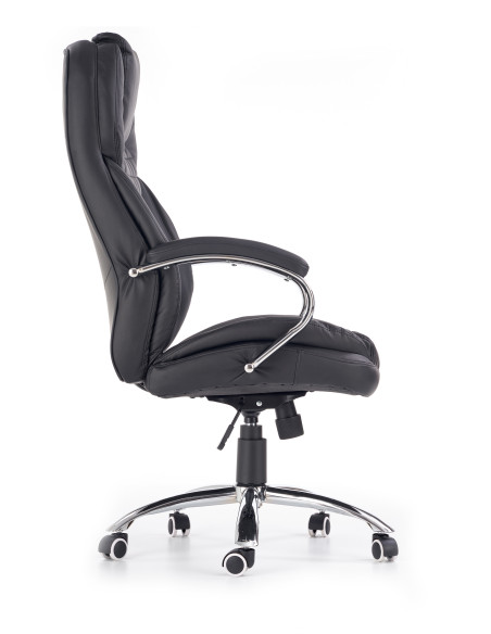 KING Fotel Biurowy Czarny - Chromowane Detale i Wyjątkowy Komfort