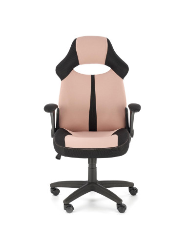 BLOOM Fotel Biurowy Czarny/Różowy z Regulacją Podłokietników - Nowoczesny