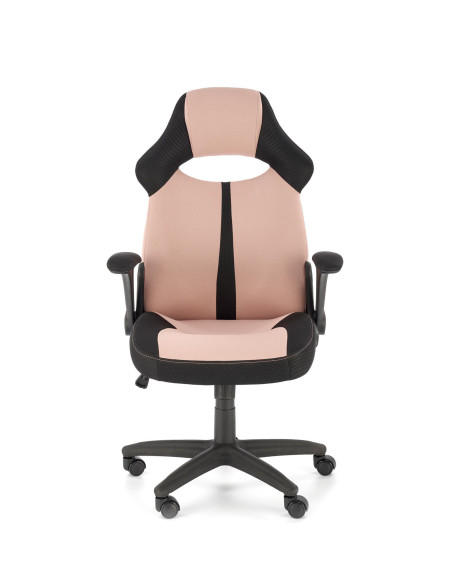 BLOOM Fotel Biurowy Czarny/Różowy z Regulacją Podłokietników - Nowoczesny
