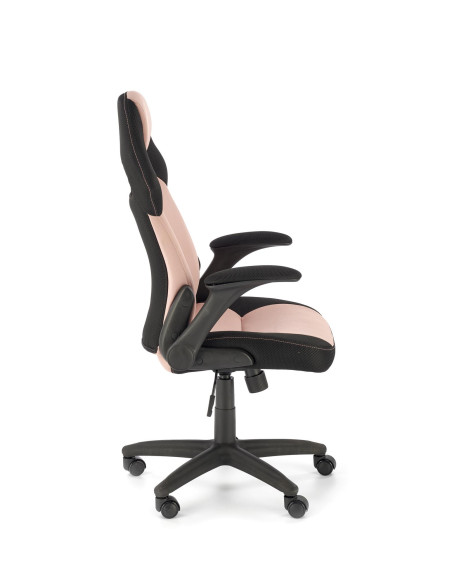 BLOOM Fotel Biurowy Czarny/Różowy z Regulacją Podłokietników - Nowoczesny
