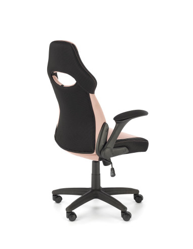 BLOOM Fotel Biurowy Czarny/Różowy z Regulacją Podłokietników - Nowoczesny