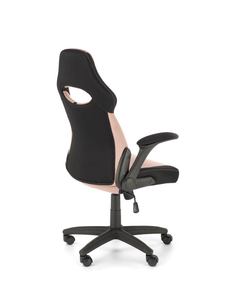 BLOOM Fotel Biurowy Czarny/Różowy z Regulacją Podłokietników - Nowoczesny