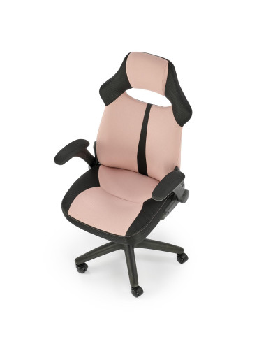 BLOOM Fotel Biurowy Czarny/Różowy z Regulacją Podłokietników - Nowoczesny