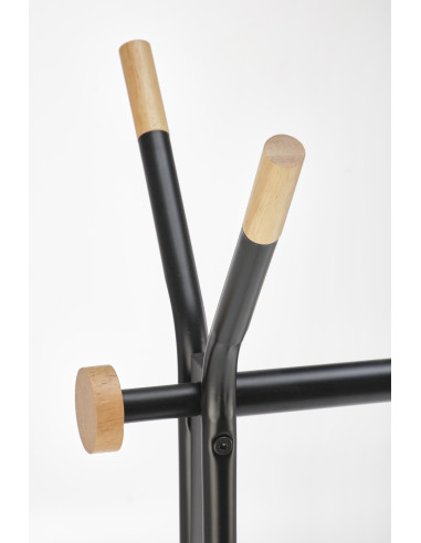 WU-32 Wieszak Czarny Naturalny 91/56/165 cm - Praktyczny i Stylowy