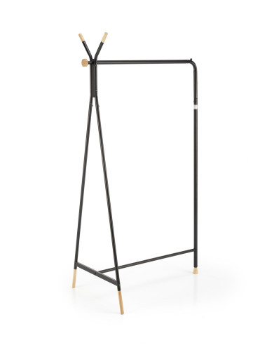 WU-32 Wieszak Czarny Naturalny 91/56/165 cm - Praktyczny i Stylowy