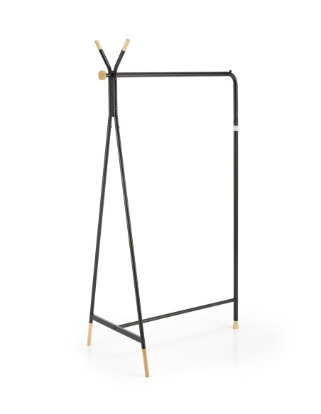 WU-32 Wieszak Czarny Naturalny 91/56/165 cm - Praktyczny i Stylowy