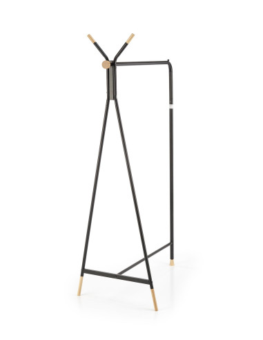 WU-32 Wieszak Czarny Naturalny 91/56/165 cm - Praktyczny i Stylowy