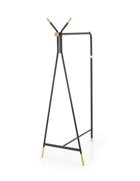 WU-32 Wieszak Czarny Naturalny 91/56/165 cm - Praktyczny i Stylowy