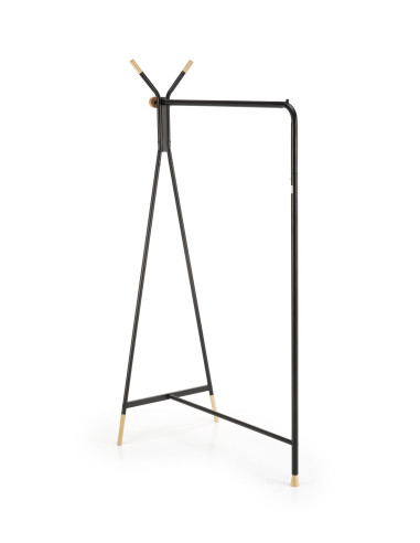 WU-32 Wieszak Czarny Naturalny 91/56/165 cm - Praktyczny i Stylowy