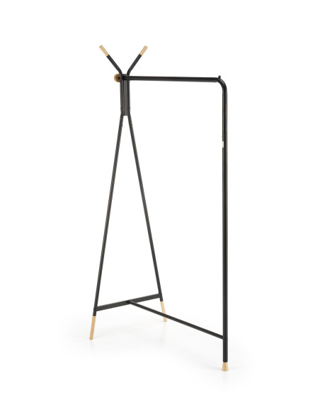 WU-32 Wieszak Czarny Naturalny 91/56/165 cm - Praktyczny i Stylowy