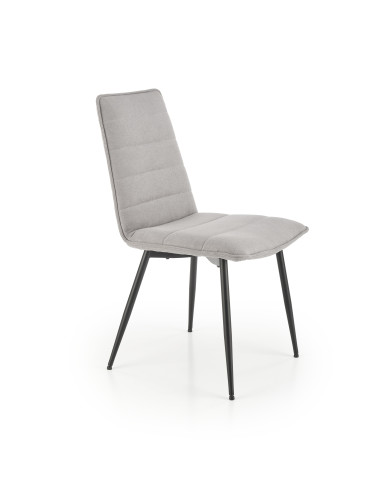 K493 Krzesło z Poziomymi Przeszyciami Popielate - Wygodne i Stylowe