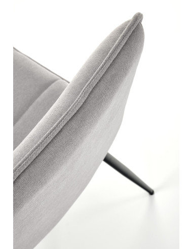 K493 Krzesło z Poziomymi Przeszyciami Popielate - Wygodne i Stylowe