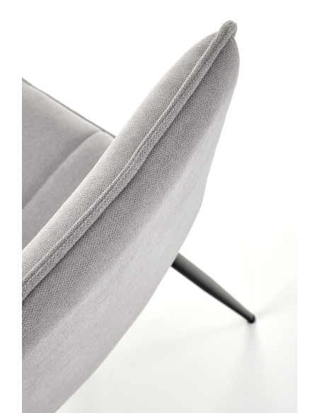 K493 Krzesło z Poziomymi Przeszyciami Popielate - Wygodne i Stylowe