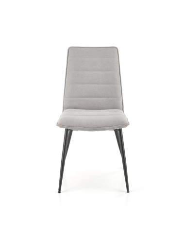 K493 Krzesło z Poziomymi Przeszyciami Popielate - Wygodne i Stylowe