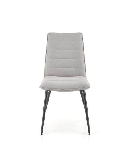 K493 Krzesło z Poziomymi Przeszyciami Popielate - Wygodne i Stylowe