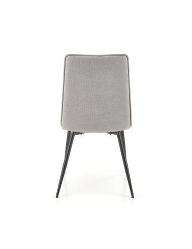 K493 Krzesło z Poziomymi Przeszyciami Popielate - Wygodne i Stylowe