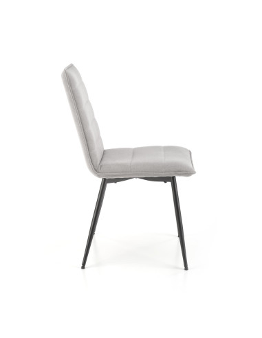 K493 Krzesło z Poziomymi Przeszyciami Popielate - Wygodne i Stylowe