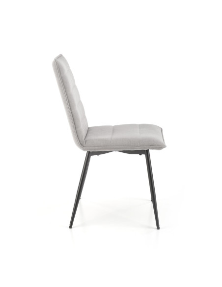 K493 Krzesło z Poziomymi Przeszyciami Popielate - Wygodne i Stylowe