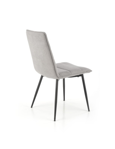 K493 Krzesło z Poziomymi Przeszyciami Popielate - Wygodne i Stylowe