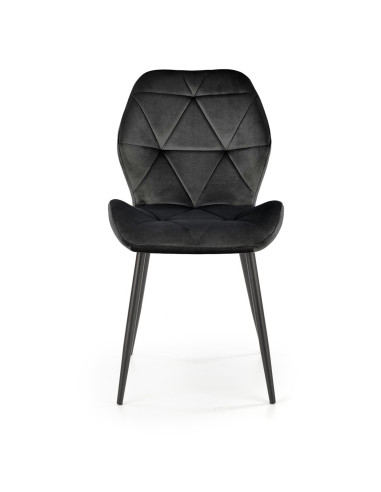 K453 Krzesło Pikowane w Trójkąty Czarne BLUVEL 19 - Elegancja i Styl