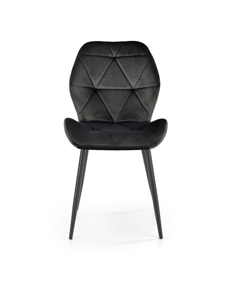 K453 Krzesło Pikowane w Trójkąty Czarne BLUVEL 19 - Elegancja i Styl