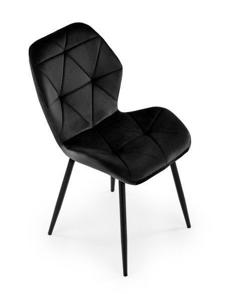 K453 Krzesło Pikowane w Trójkąty Czarne BLUVEL 19 - Elegancja i Styl