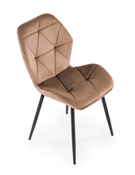 K453 Krzesło Pikowane w Trójkąty Beżowe BLUVEL 19 - Elegancja i Styl