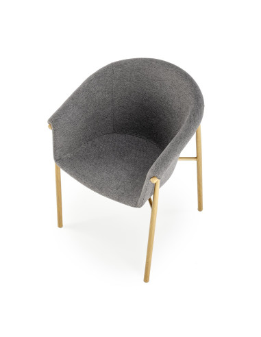 K489 Krzesło Kubełkowe Popielate Tkanina/Stal - Subtelność i Modernizm