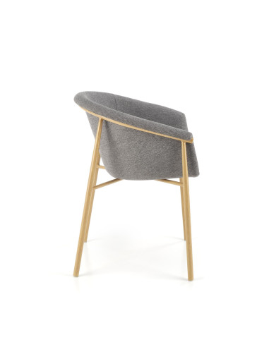 K489 Krzesło Kubełkowe Popielate Tkanina/Stal - Subtelność i Modernizm