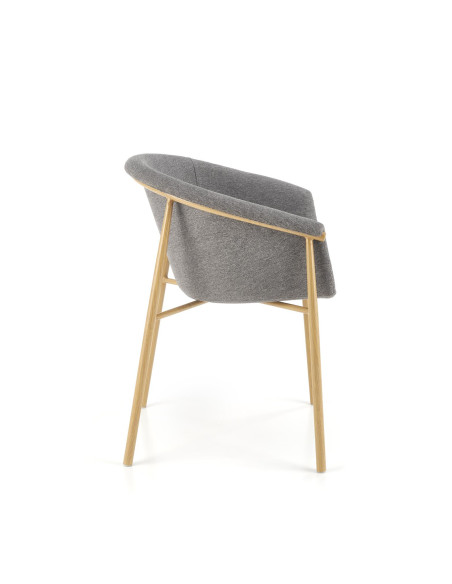 K489 Krzesło Kubełkowe Popielate Tkanina/Stal - Subtelność i Modernizm